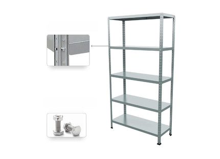 Polica metal-metal 187x100x40cm, 5x140kg Galva