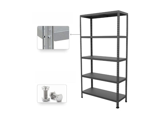 Polica metal-metal 187x100x40cm, 5x80kg Crna – vijak