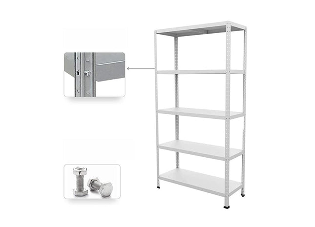 Polica metal-metal 187x100x40cm, 5x80kg Bela – vijak