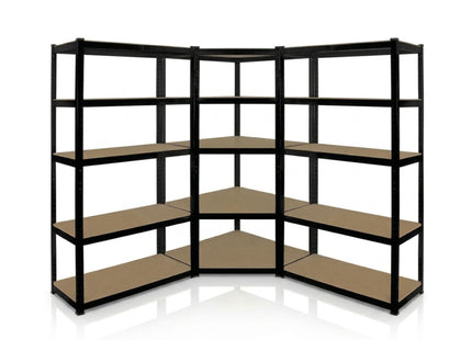 Ugaona polica 180x90x90x40cm, 5x175kg + 2 police 180x100x40cm, 5x175kg antracit